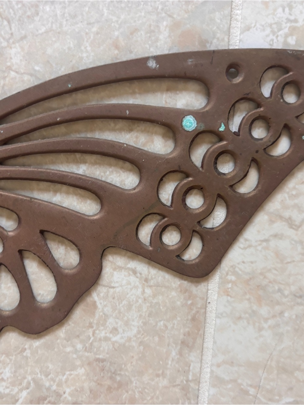 Vintage Large Brass Butterfly Decorative Wall Hook Old World Patina Metal - Picture 6 of 9